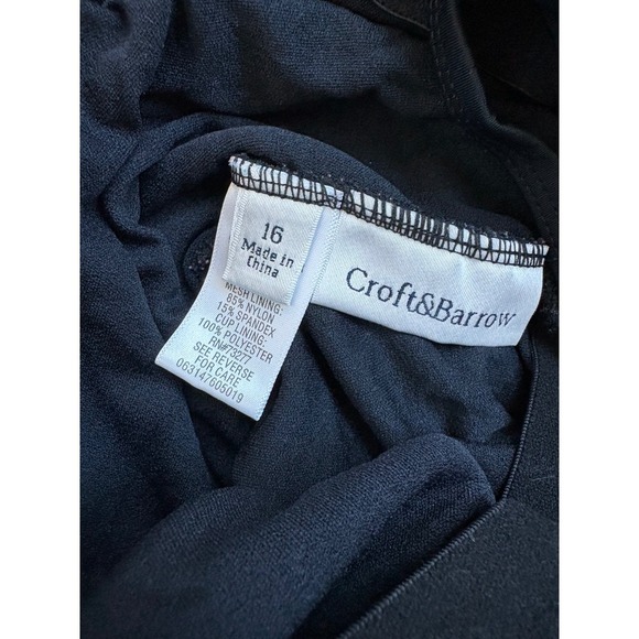 Croft & Barrow Black Swim Top Tankini Ruffle Lace Women's Size 16 - Picture 3 of 4